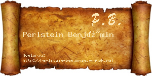 Perlstein Benjámin névjegykártya